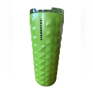 Starbucks Neon Lime Green Glitter Studded Cold Brew Tumbler